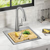 15” Stainless Steel Workstation Kitchen Bar Sink Drop-In Undermount Single Bowl with WorkFlow™ Ledge and Accessories
